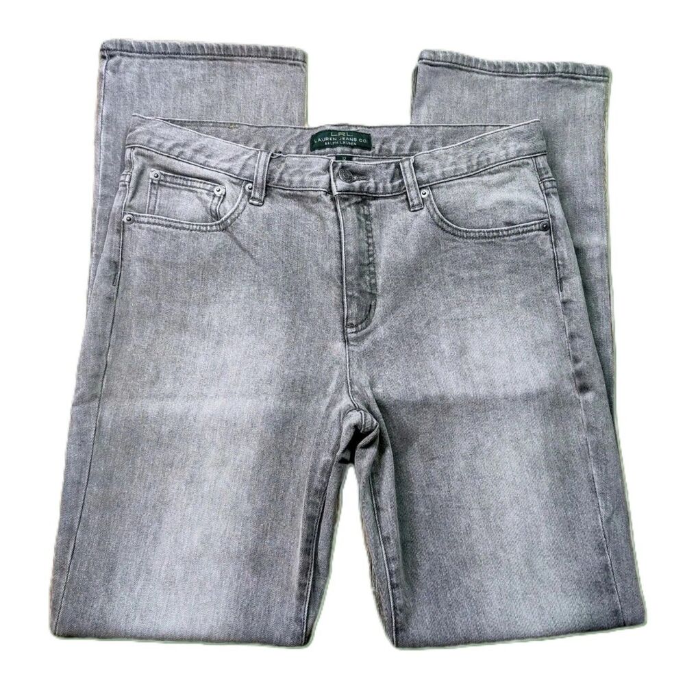 Lauren Jeans Co LRL Classic Fit Straight Leg Gray Denim Jeans Women’s 12